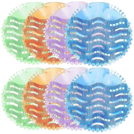Tapis de pulvérisation pour urinoirs, désodorisants pour urinoirs, 8 pièces (bleu, vert, violet, orange)
