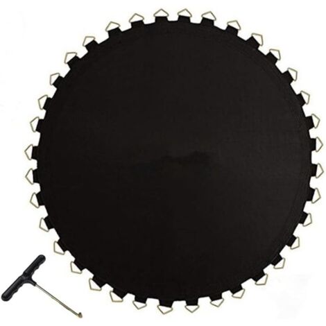 Tapis de rechange pour trampoline, trampoline rond, tapis de saut à ressort de sécurité, imperméable, résistant aux UV, anneaux en V, crochet boucle, coussin de lit de saut 3.06m
