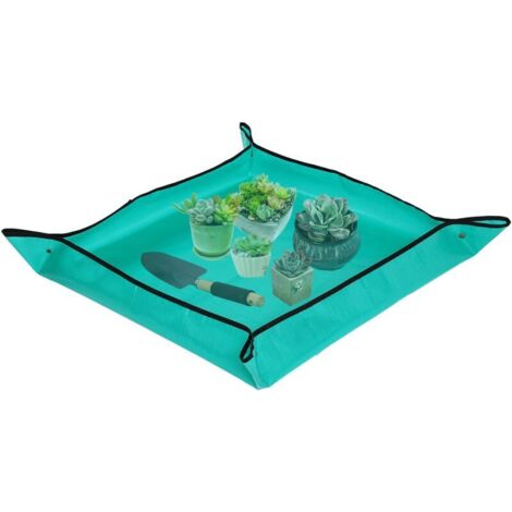 Tapis de rempotage de Plantes,Tapis de Jardinage PE Pliable Imperméable Tapis de Rempotage pour Semis d'intérieur Tapis de Plantation Succulente (100x100cm, Vert)