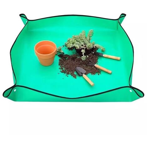 Tapis de rempotage pour plantes en pot, 100 cm x 150 cm, en polyéthylène imperméable, anti-taches et étanche, idéal pour rempoter et changer la terre des plantes en pot à la maison, propre et durable.