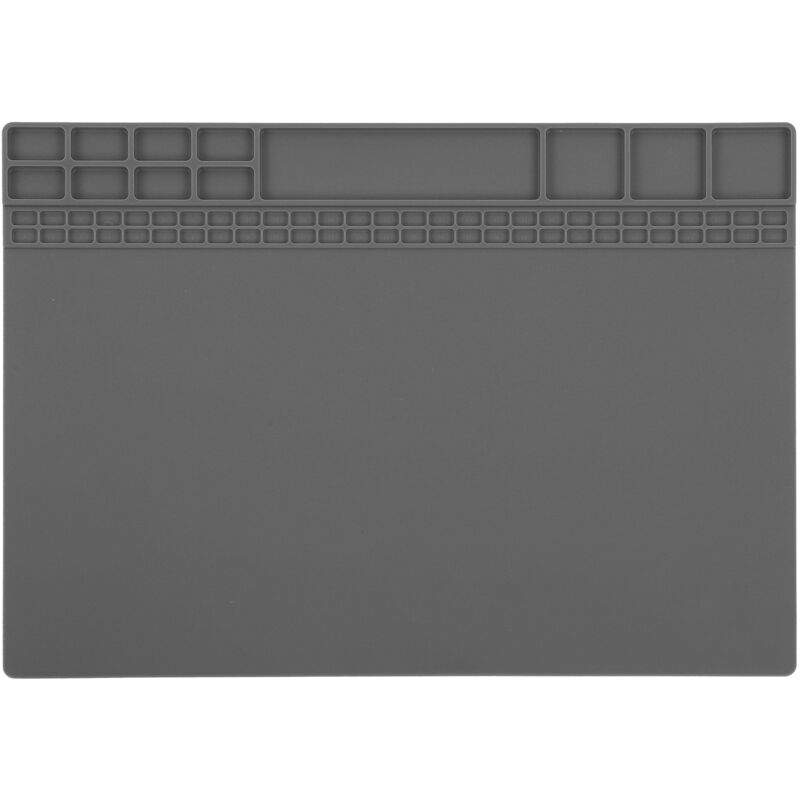 Tapis de réparation électronique en Silicone, résistant à la chaleur, pour soudure, isolation d'entretien, gris