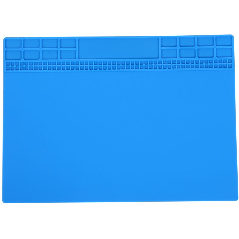 Tapis de réparation en Silicone, résistant à la chaleur, pour ordinateur, téléphone, Station de soudure, outils, 350x250x4mm, bleu foncé