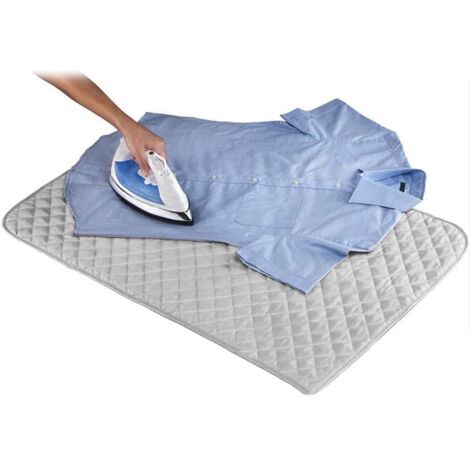 Tapis de repassage pliable 86 x 46 cm, housse de rechange pour table à repasser, tapis matelassé résistant à la chaleur, compatible lave-linge et sèche-linge, housse de transport