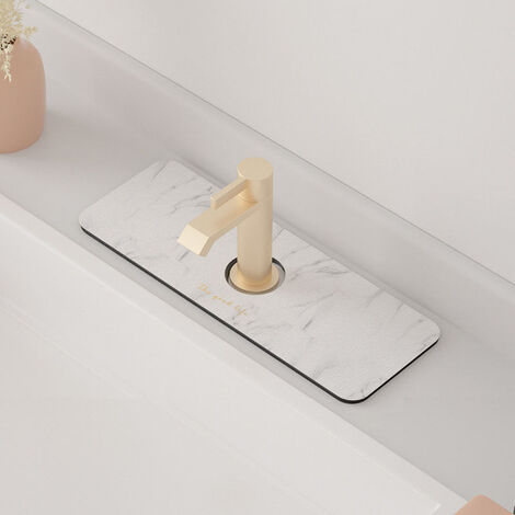 Tapis de robinet de cuisine, ventouse d&39évier, protection de comptoir en Diatomite, tapis absorbant de robinet à séchage rapide pour Gadgets de cuisine de salle de bains,Marble Color