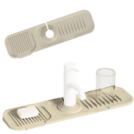 Tapis de robinet d'évier en silicone, tapis de robinet pour évier - Protection anti-éclaboussures en silicone pour cuisine,Plateau collecteur résistant à l'usure pour restaurant, café, salle à manger,
