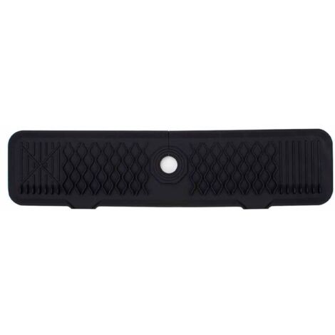 Tapis de robinet en silicone, protection anti-éclaboussures pour robinet d'évier, tapis de comptoir pour évier de cuisine et de salle de bain (noir, 61 cm)
