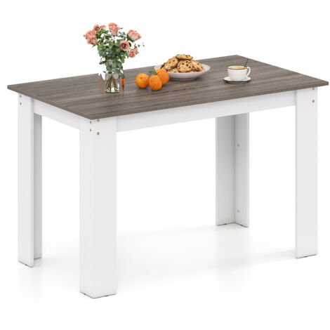 Tapis de Salle à Manger 120 x 70 x 75 cm pour 4 à 6 Personnes, Table Rectangulaire Charge 60 KG pour Cuisine, Salle à Manger, Blanc