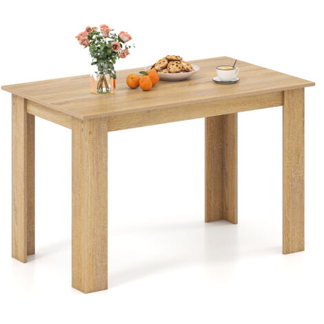 Tapis de Salle à Manger 120 x 70 x 75 cm pour 4 à 6 Personnes, Table Rectangulaire Charge 60 KG pour Cuisine, Salle à Manger, Naturel