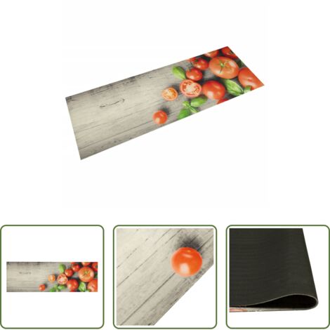 Tapis de salle à manger -  Tapis de cuisine lavable impression de tomates 60x180cm velours