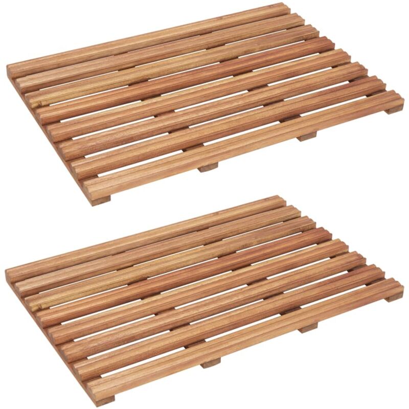 vidaXL Badematten 2 Stk. Massivholz Akazie 56 x 37 cm