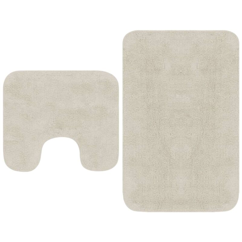 Vidaxl - Jeu de tapis de salle de bain 2 pcs Tissu Blanc