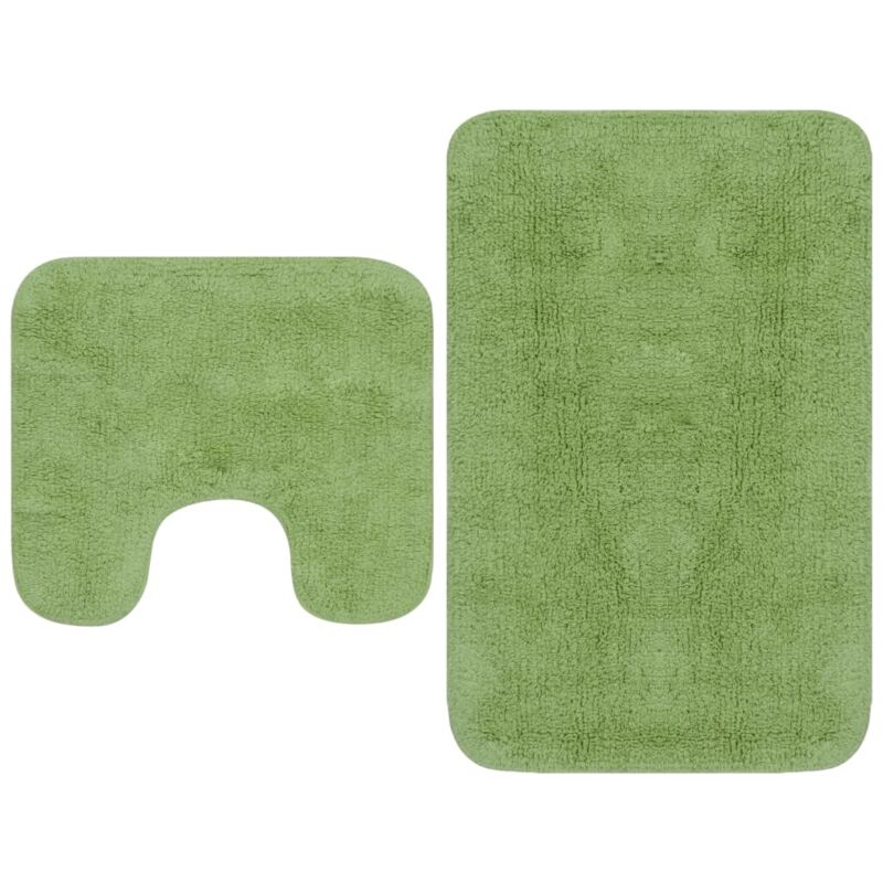Vidaxl - Jeu de tapis de salle de bain 3 pcs Tissu Vert