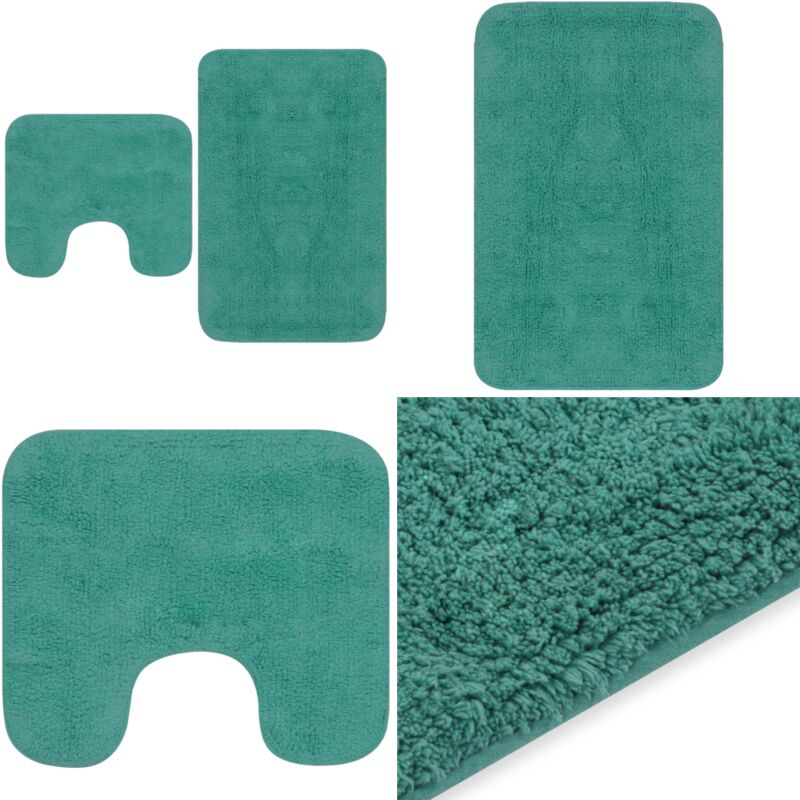 Vidaxl - Tapis de salle de bain 2 pcs Tissu Turquoise - tapis de bain - tapis de salle de bain - Home & Living - Turquoise