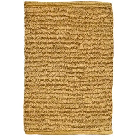 Tapis de salle de bain 40 x 60 cm en coton jaune moutarde - PEPPO