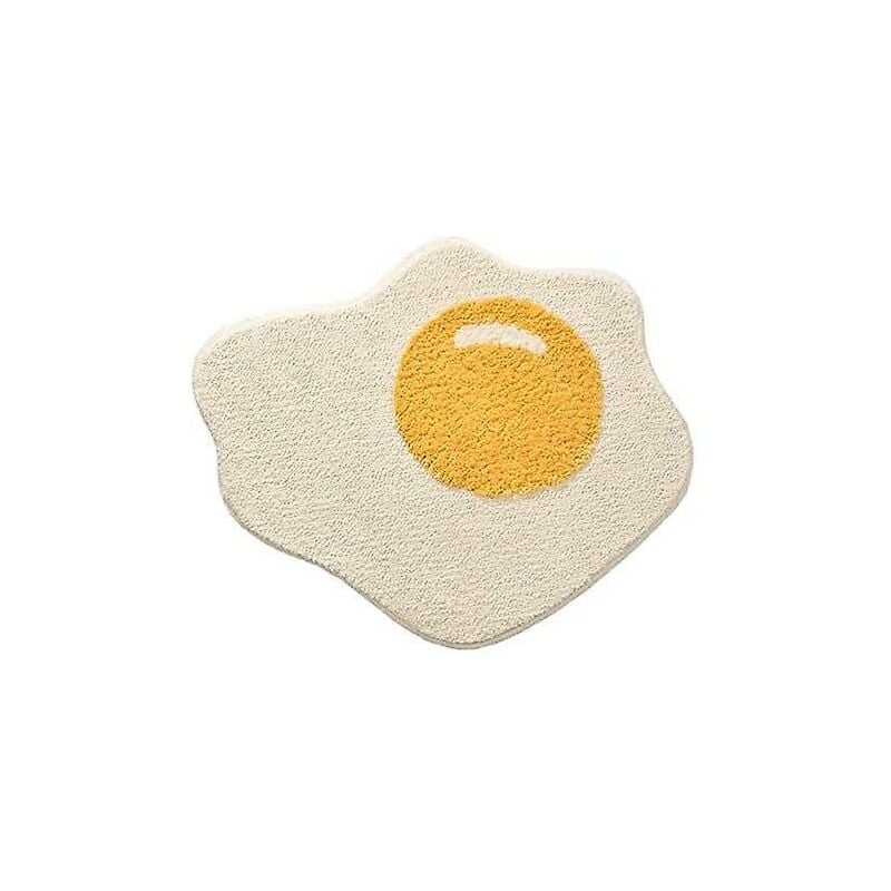 Tapis de salle de bain amusant - Motif œuf - Pour entrée, cuisine, chambre à coucher, paillasson chic,70 x 58 cm