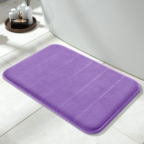 Tapis de salle de bain antidérapant absorbant, pour la maison, toilettes, sol de chambre à coucher, mousse à mémoire de forme, lavable, décoratif de salle de bain,50cm x 80cm,CHINA,Purple