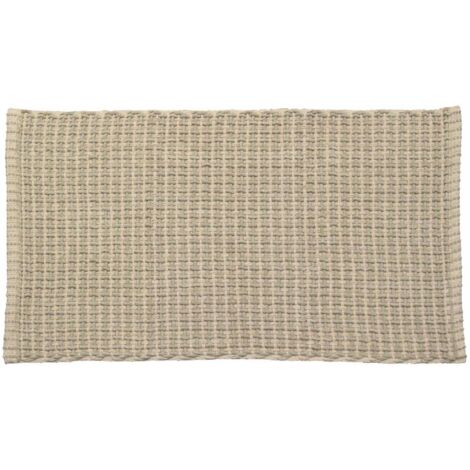 Tapis de salle de bain Beige  en Polycoton tressé 50 x 90 cm - TENDANCE