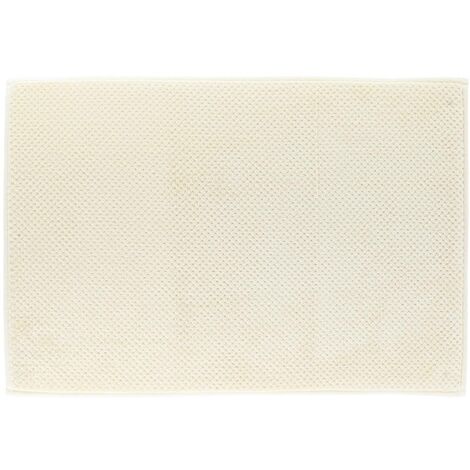 Tapis de salle de bain Beige lin en relief 40 x 60 cm - TENDANCE