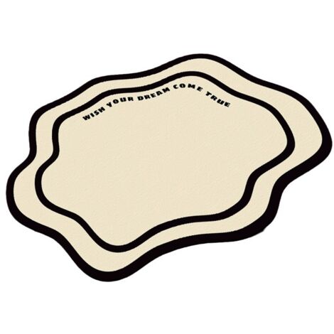Tapis de salle de bain blanc cassé 50 x 80 cm, style américain simple, facile à sécher, absorbant, résistant aux taches et antidérapant, en terre de diatomées.