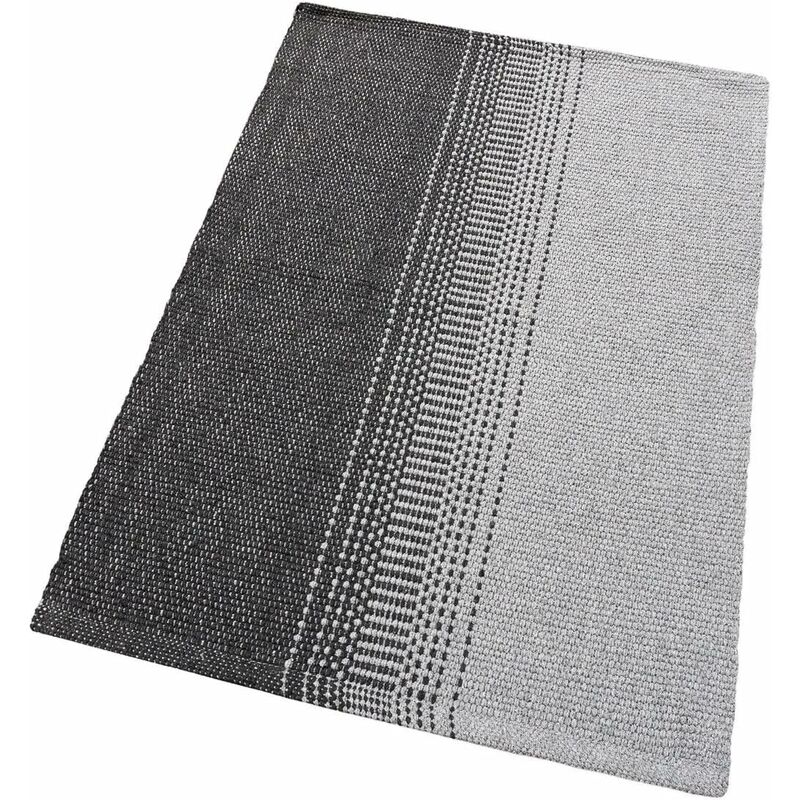 Tapis de Salle de Bain de Cuisine en Pur Coton Absorbant Doux Tissés à la Main Gris - 50x110 cm