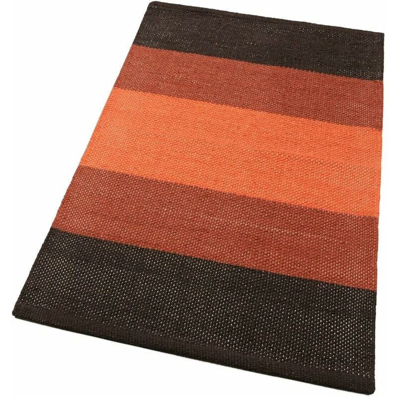 Tapis de Salle de Bain de Cuisine en Pur Coton Absorbant Doux Tissu Tressé à la Main Orange - 50x110 cm