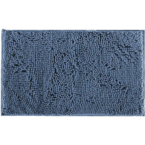 Tapis de Salle de Bain Doux en Chenille, 40x60CM, Absorbant et Séchage Rapide, Lavable en Machine (Bleu Brume)