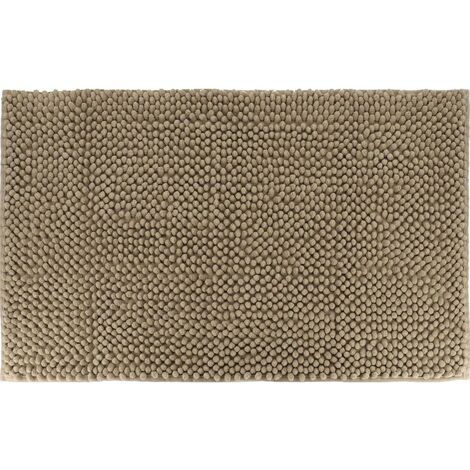 Tapis de salle de bain Marron en Microfibre Boules Taupe 50 x 80 cm - TENDANCE