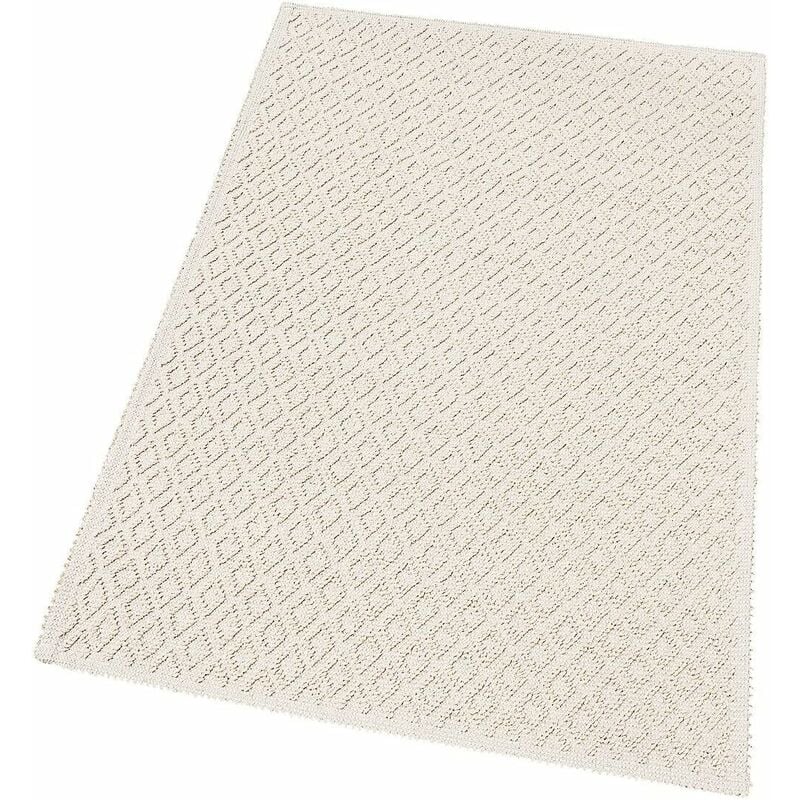 Tapis de Salle de Bain Pur Coton Tapis de Chambre Lavable Élégant Absorbant à Pois - 60x95 cm