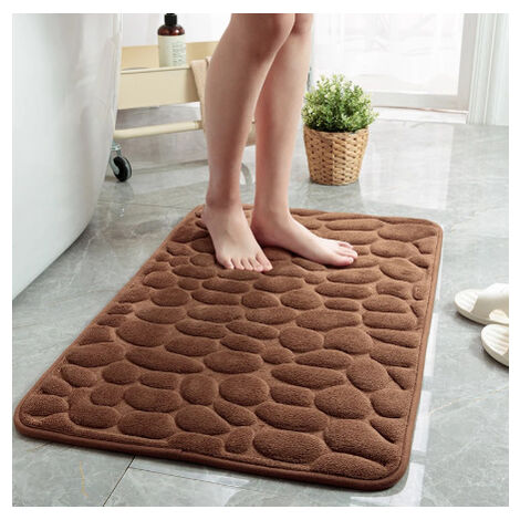 Tapis de salle de bain Super absorbant, antidérapant, confortable et résistant, moderne, Simple, décoration de porte, lavable,Brown,50CMx80CM