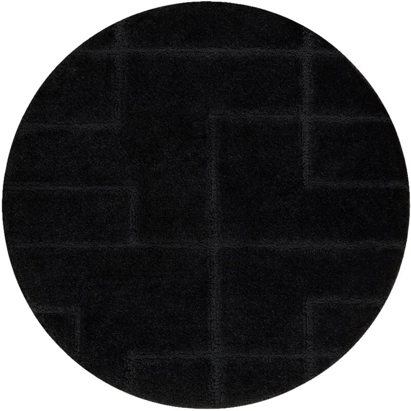 Tapis de salle de bain supreme cercle lines, lignes, antidérapant, doux - noir black cercle 100 cm