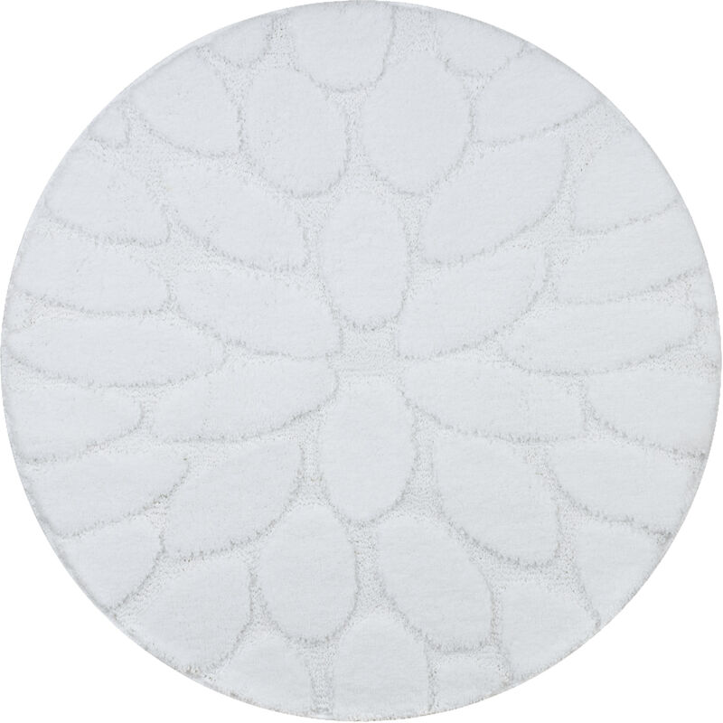 Tapis de salle de bain supreme cercle stones, des pierres, antidérapant, doux - blanc white cercle 100 cm