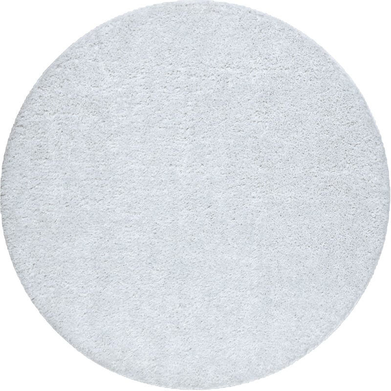 Tapis de salle de bain synergy cercle, glamour, antidérapant, doux - lurex blanc white rotondo 50 cm