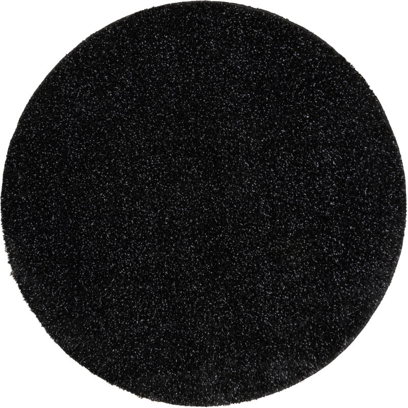 Tapis de salle de bain synergy cercle, glamour, antidérapant, doux - lurex noir black cercle 67 cm