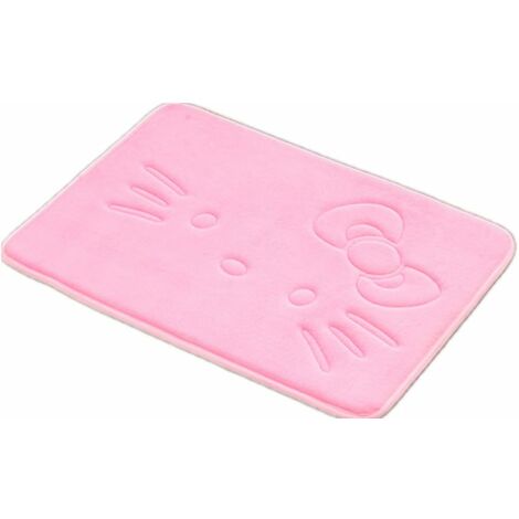 Tapis de salle de bain tapis rose dessin animé mignon tapis de bain en mousse à mémoire de forme super doux tapis de porte absorbant antidérapant tapis de cuisine tapis de bienvenue 15.75x23.62 pouces