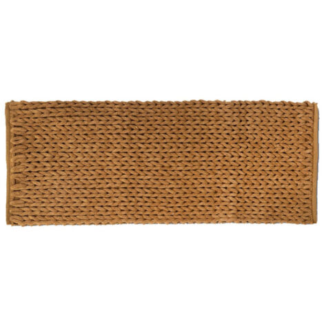 Tapis de Salle de Bain "Tissé Épais" 50x120cm Moutarde