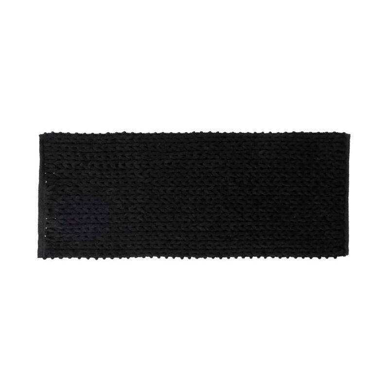 Tapis de Salle de Bain 'Tissé Épais' 50x120cm Noir Khôl