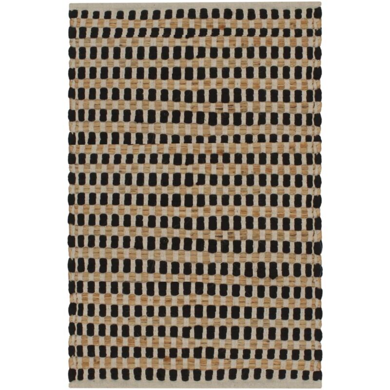 Vidaxl - Tapis de salle de bain tissés à la main Jute Naturel et Noir