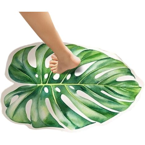 Tapis de Salle de Bain Vert, Tapis végétal Vert pour Salle
