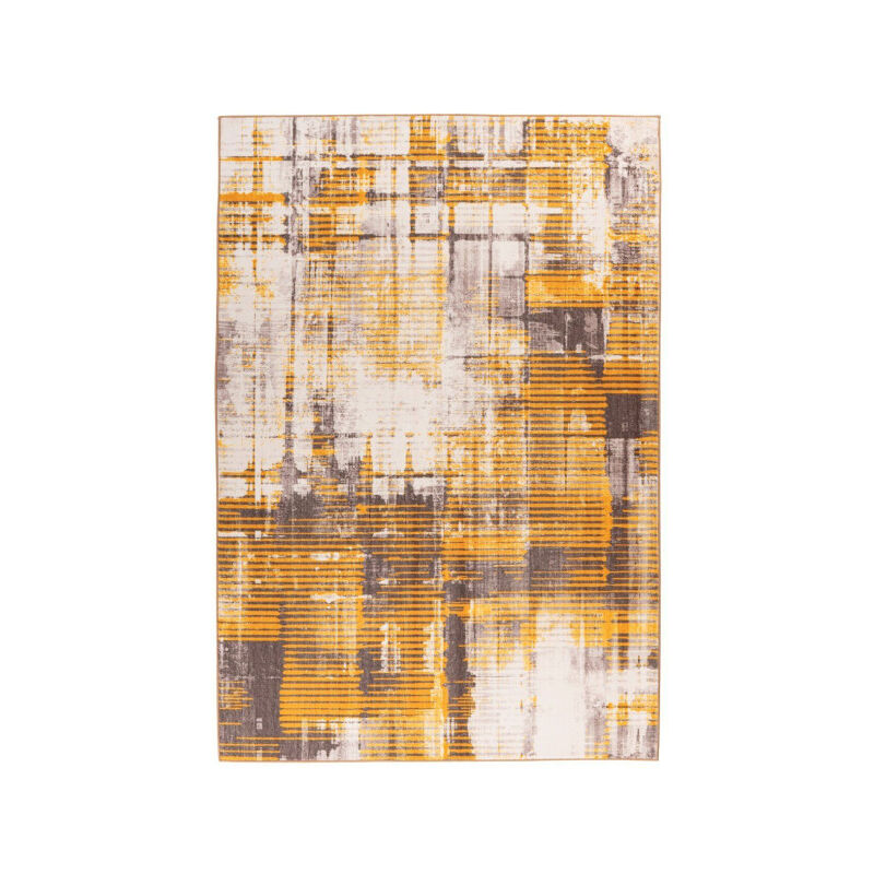 Paris Prix - Tapis Tissé Doux à Poils Courts 'Saphira' Jaune 80 x 150 cm