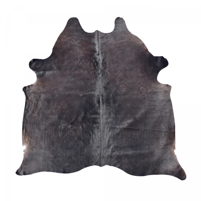 Tapis peau de vache 180x200 noir kilm fait à la main peau a