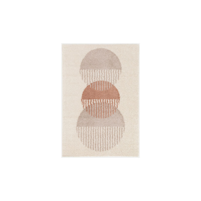 Décoweb - Tapis de salon à motif organique - Liha - Beige - 160 x 230 cm