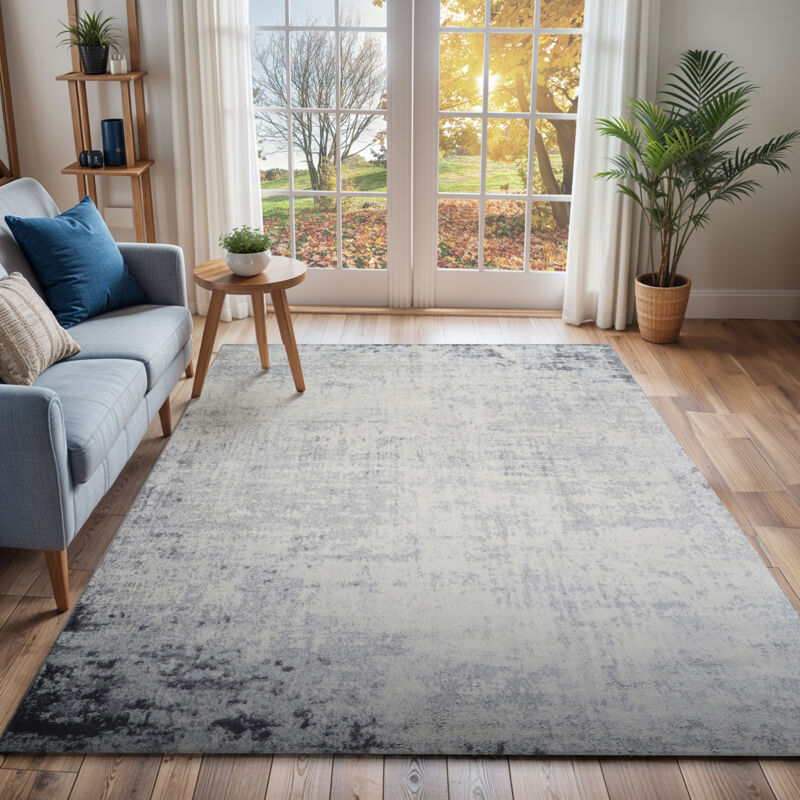 Surya - Tapis Abstrait Moderne Blanc/Gris 140x200 cm