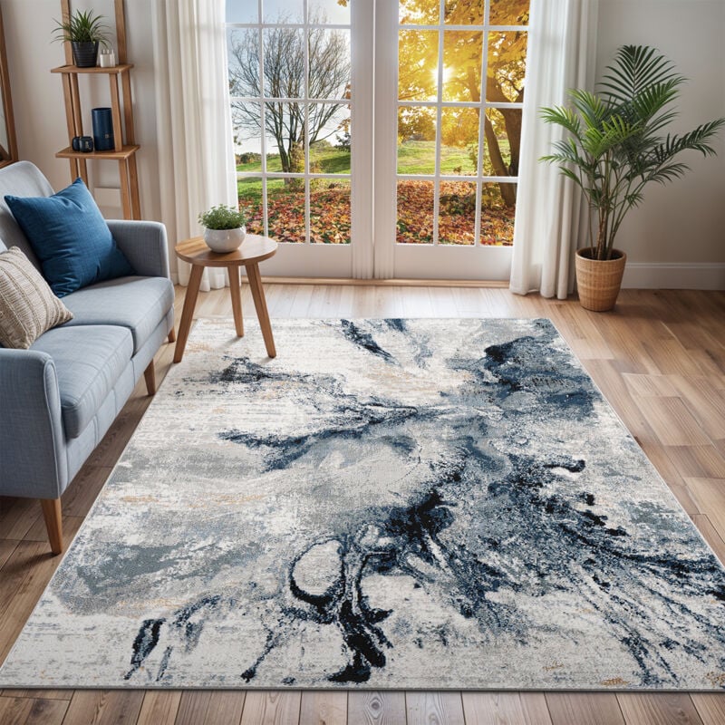 Surya - Tapis Abstrait Moderne Bleu/Gris 160x220 cm