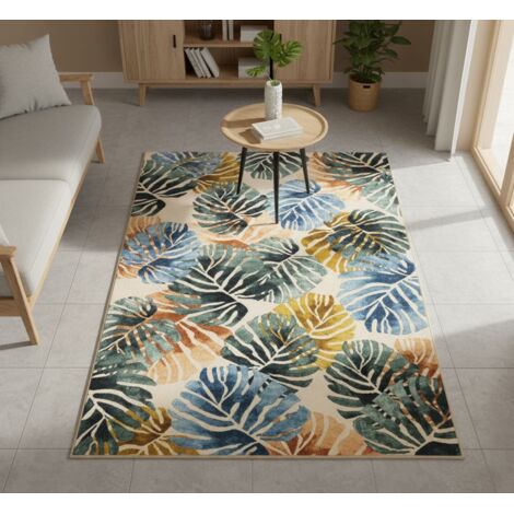 Tapis de salon Amazonia Tapis moderne à motif Monstera 160 x 230 cm