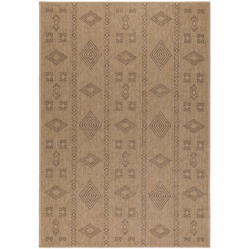 Tapis de salon aspect jute Naturelle Beige et Noir 280x370cm