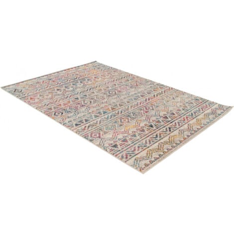 Tapis de salon berbère coloré rectangle ethnique Louth Multicolore 60x120 - Multicolore