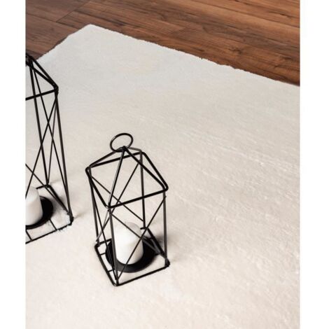 Tapis de salon - couleur crème 240 x 340 cm - tapis à poils courts antidérapant
