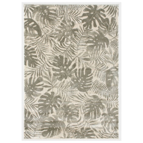Tapis de salon en velours - Amazonie - Motif jungle feuillage tropical - 200 x 290 cm
