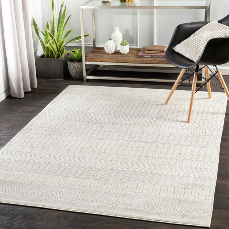 Surya - Tapis Scandinave Bohème Blanc/Gris 200x275 cm