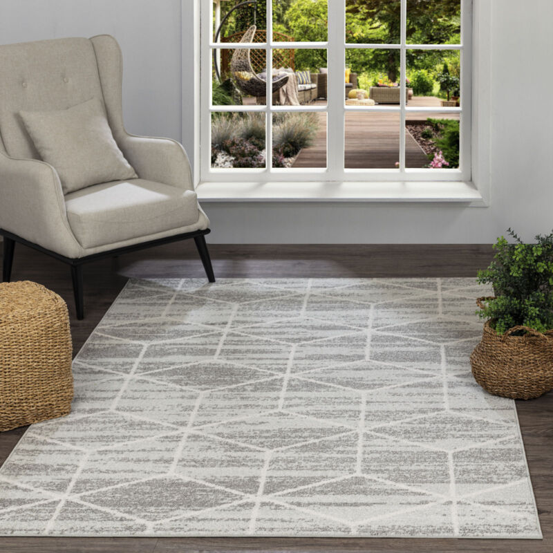 Surya - Tapis Scandinave Moderne Gris/Blanc 160x220 cm